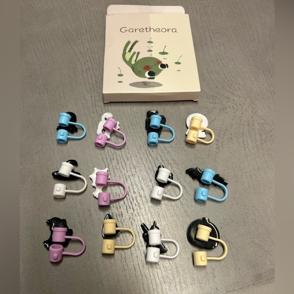 12 Pcs Halloween Straw Tips Cover, Silicone Reusable Straw Toppers - Picture 3 of 3